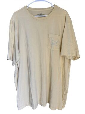 Vineyard Vines Men's Butter Yellow/Blue Whale Pocket Tee Size XXL